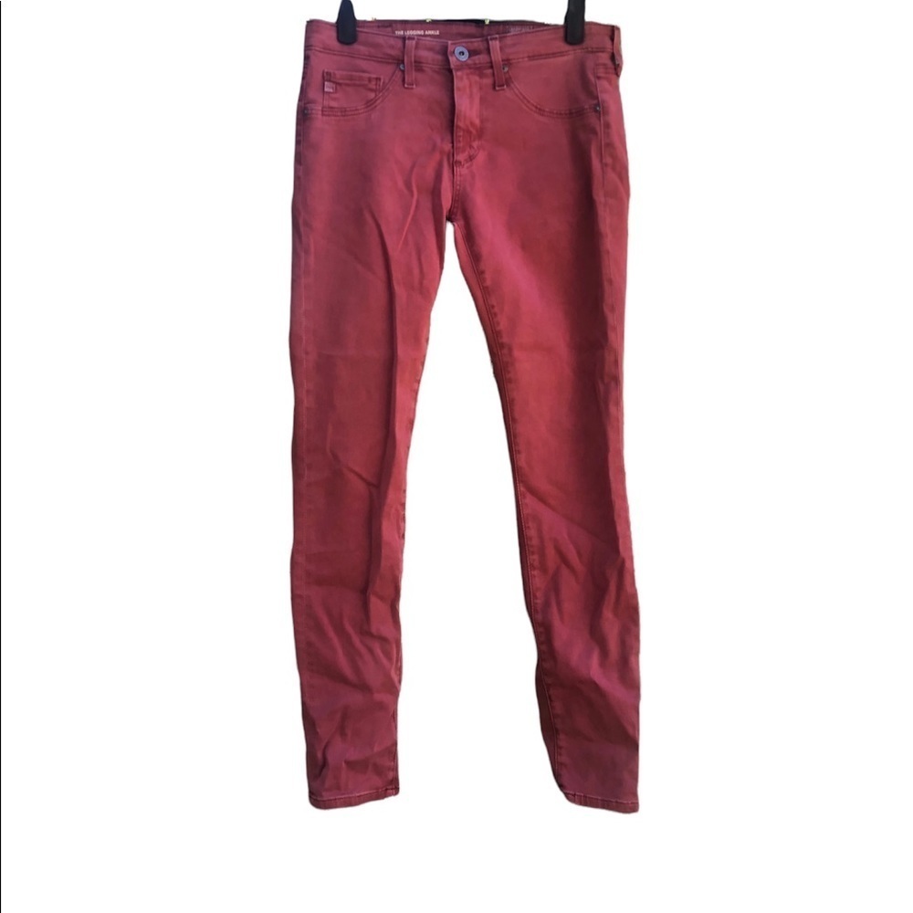AG ADRIANO GOLDSCHMIED THE LEGGING RED SUPER SKINNY PANTS